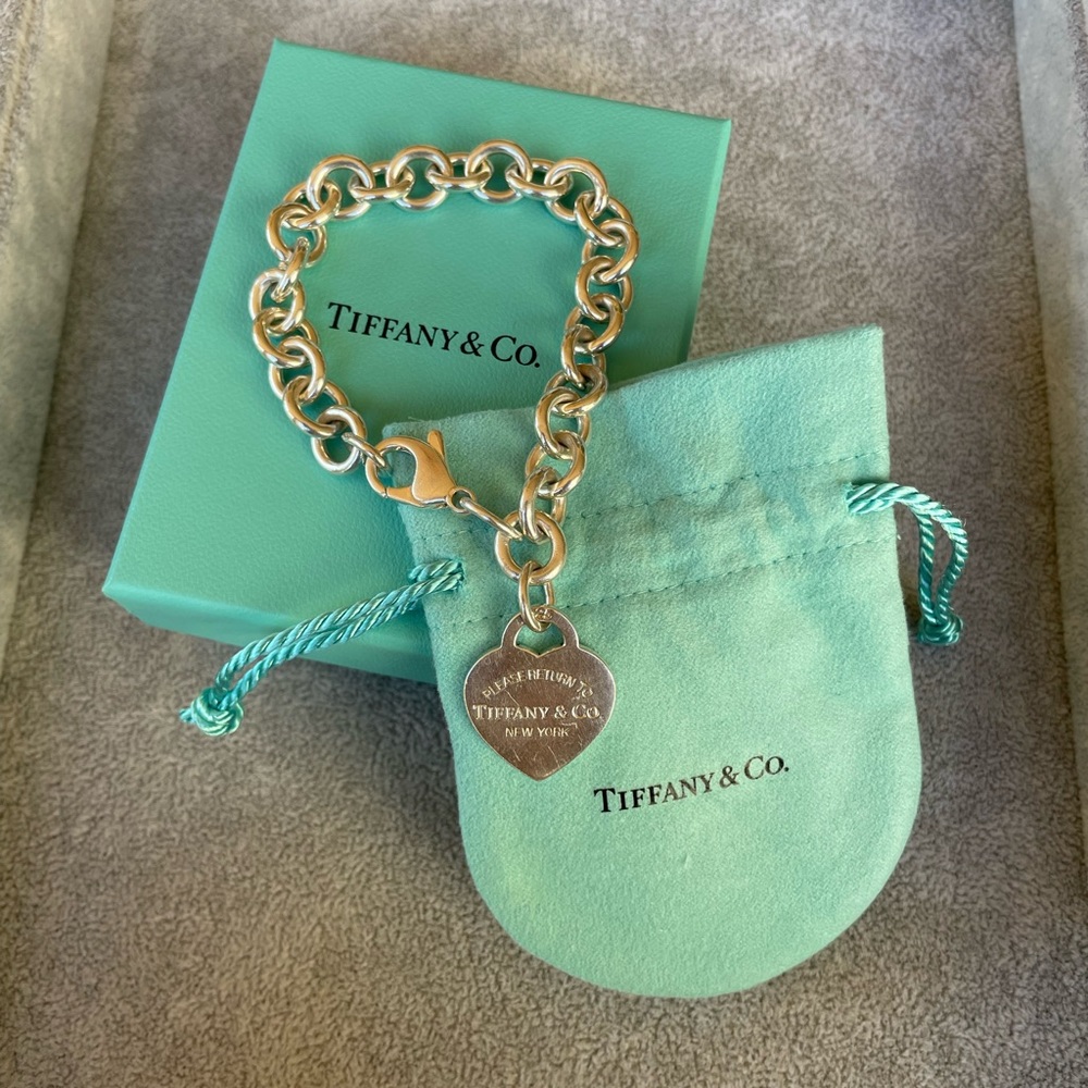 Return to Tiffany Heart Tag Charm Bracelet in Silver